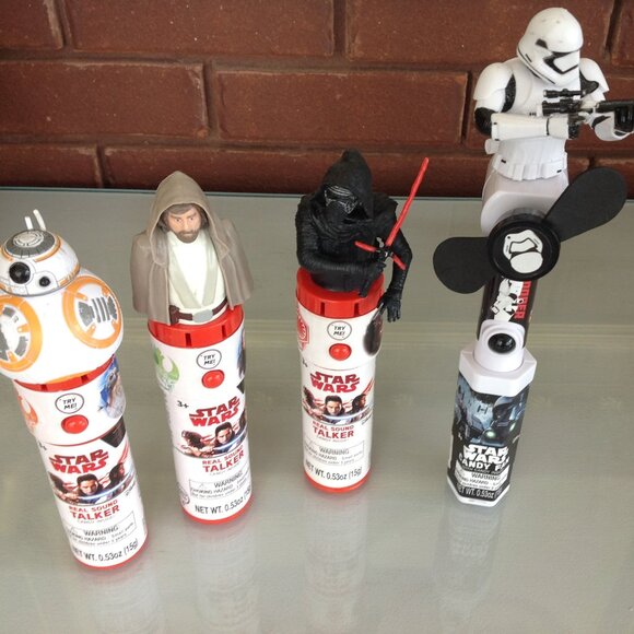 Disney 3 Star War Real Sound Talker Candy Dispensers + Storm Trooper - Picture 1 of 3